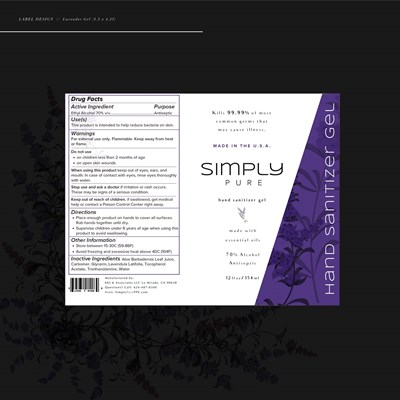Label (Simply Pure Hand Sanitizer Gel Label New)
